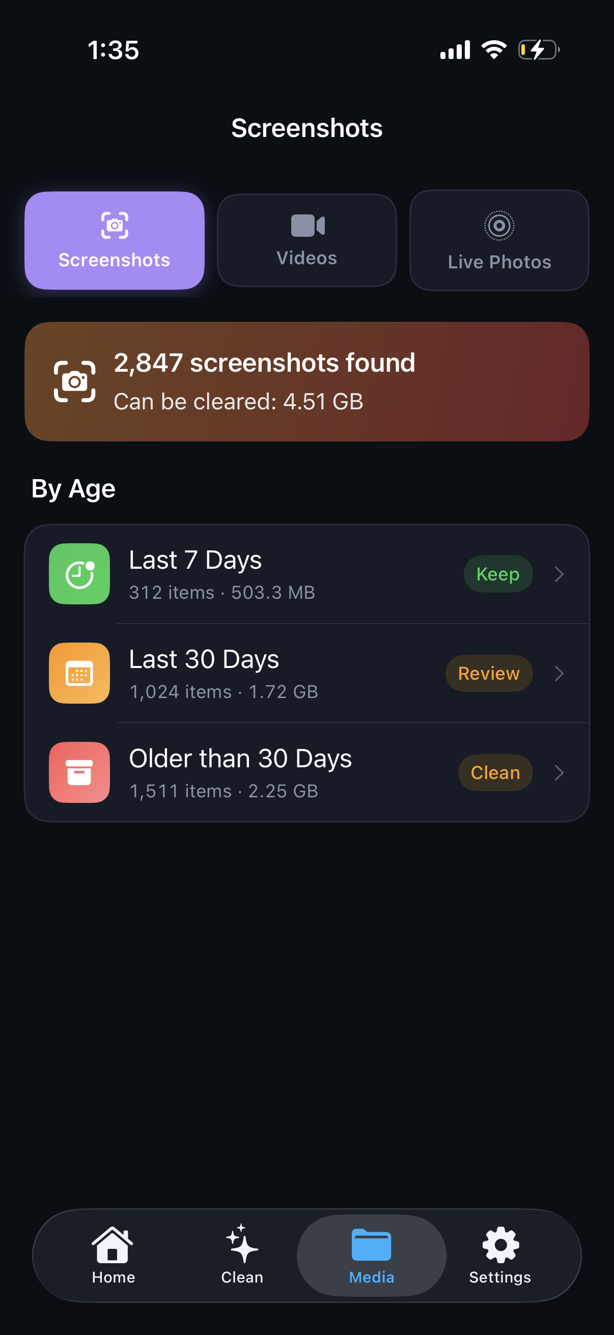 Screenshot Cleanup – 2,847 screenshots